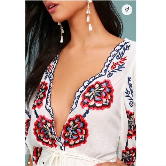 Free People Cora Embroidered Festival Mini Dress NWT Small - Picture 5 of 7